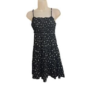 Aeropostale retro elastic bodice ruched calico floral fit n flare mini dress szL